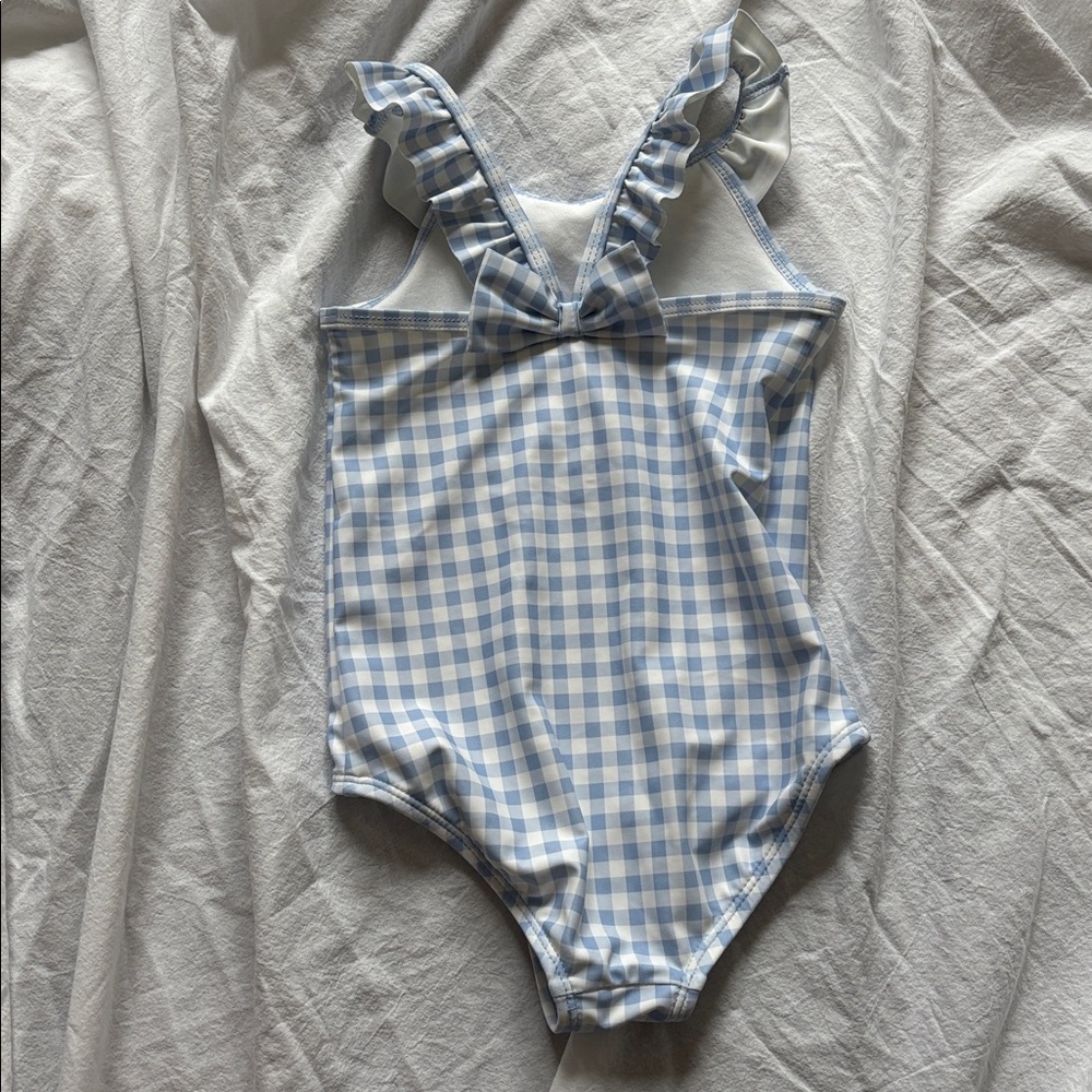 Carter's Blue and White Gingham Ruffle One-Piece - Picture 3 of 3